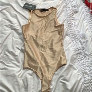 Champagne metallic bodysuit